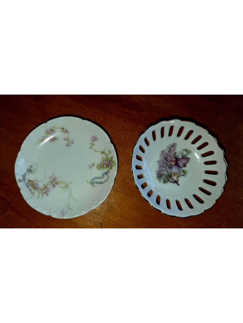 Set of two vintage miniature saucers